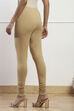 Off White Cotton Lycra Leggings image number 5