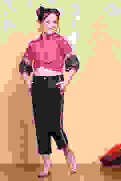 Red-Black Viscose Blend Shirt Set image number 0