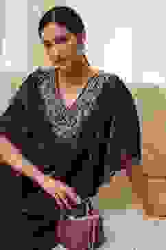 Purple Art Silk A-Line Kurta Palazzo Suit Set image number 7