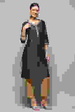 Blue Embellished Festive Straight Kurta image number 0