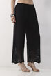 Black Cotton Straight Palazzos image number 4