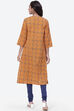 Coral Pink Cotton A-Line Kurta image number 4