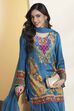 Blue Viscose Rayon Printed Straight Kurta Set image number 1