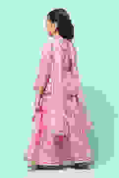 Peach Cotton Short Kurta Printed Suit Set image number 5