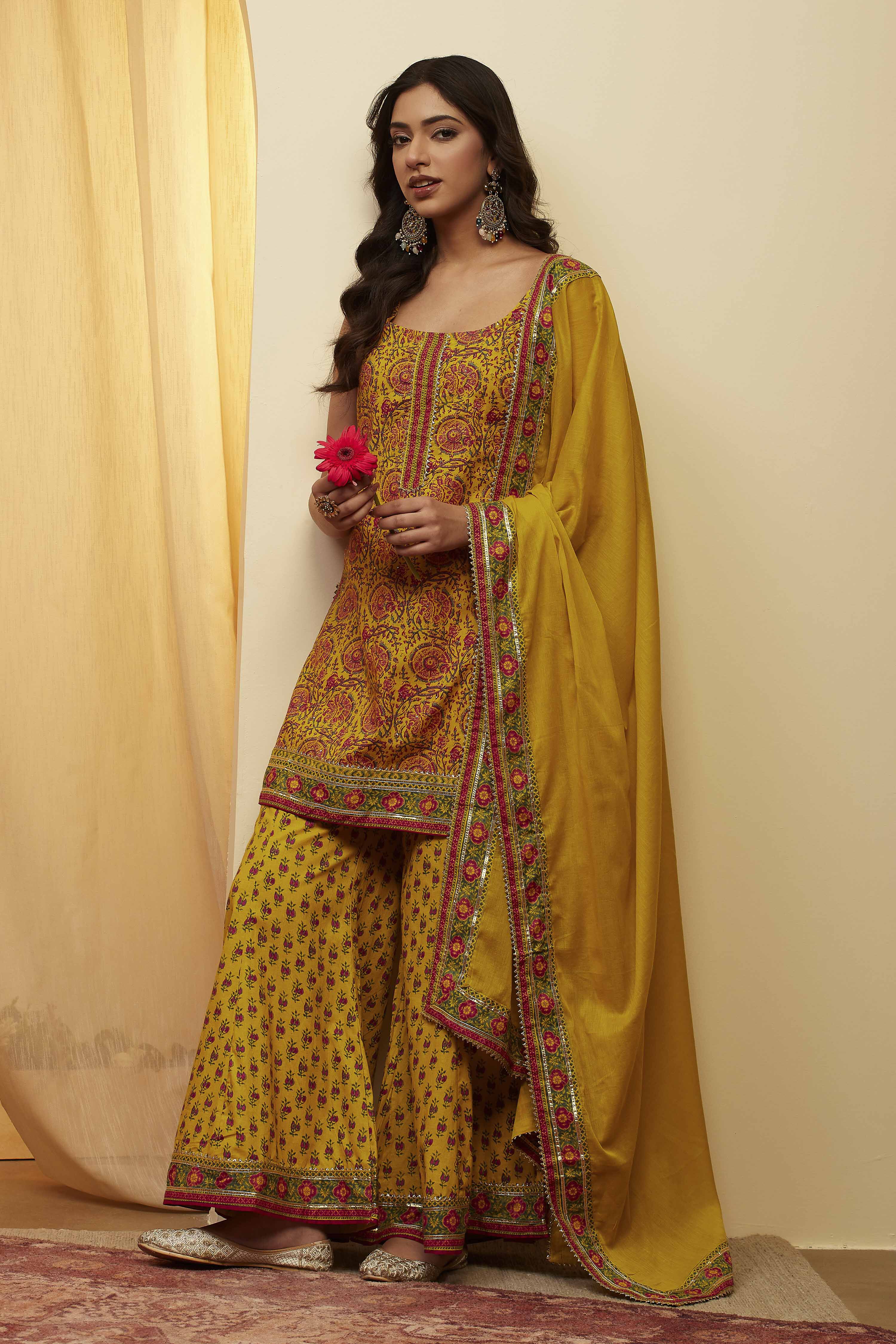 biba Lime Cotton Straight Suit SetLime Cotton Straight Suit Set-picture-99