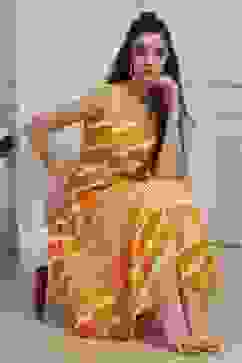 Yellow Cotton Tiered Dress image number 0