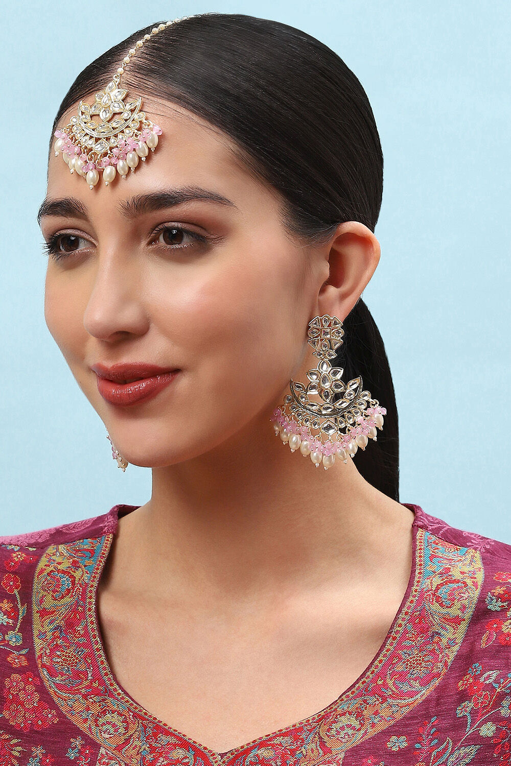 Pink Brass Earrings image number 1