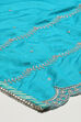 Blue Modal Machine Embroidered Unstitched Suit Set image number 4