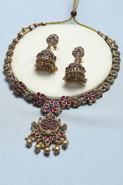 Red Green Alloy Necklace Set image number 5