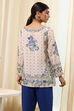 Off-White-Pink Modal Blend Straight Printed Short Kurta image number 3