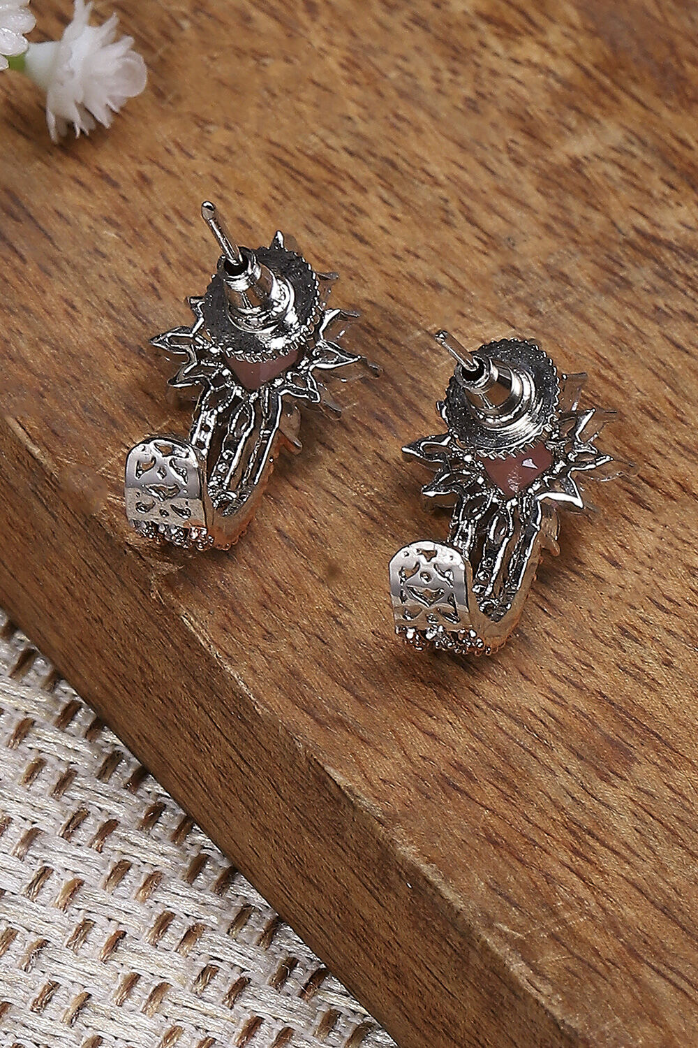 Light Pink Brass Huggies image number 2