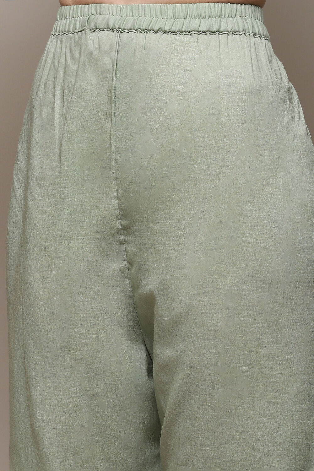 Green Cotton Blend Printed Unstitched Suit Set image number 3