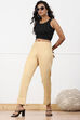 Beige Viscose Lycra Solid Pant image number 0