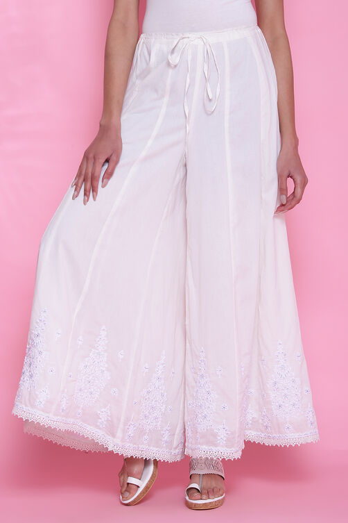 Off White Cotton Sharara image number 4