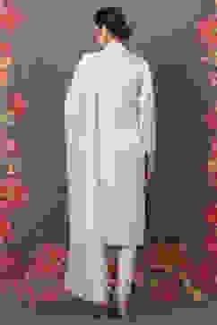 Rohit Bal Cream Cotton Silk Straight Yarndyed Suit Set image number 4