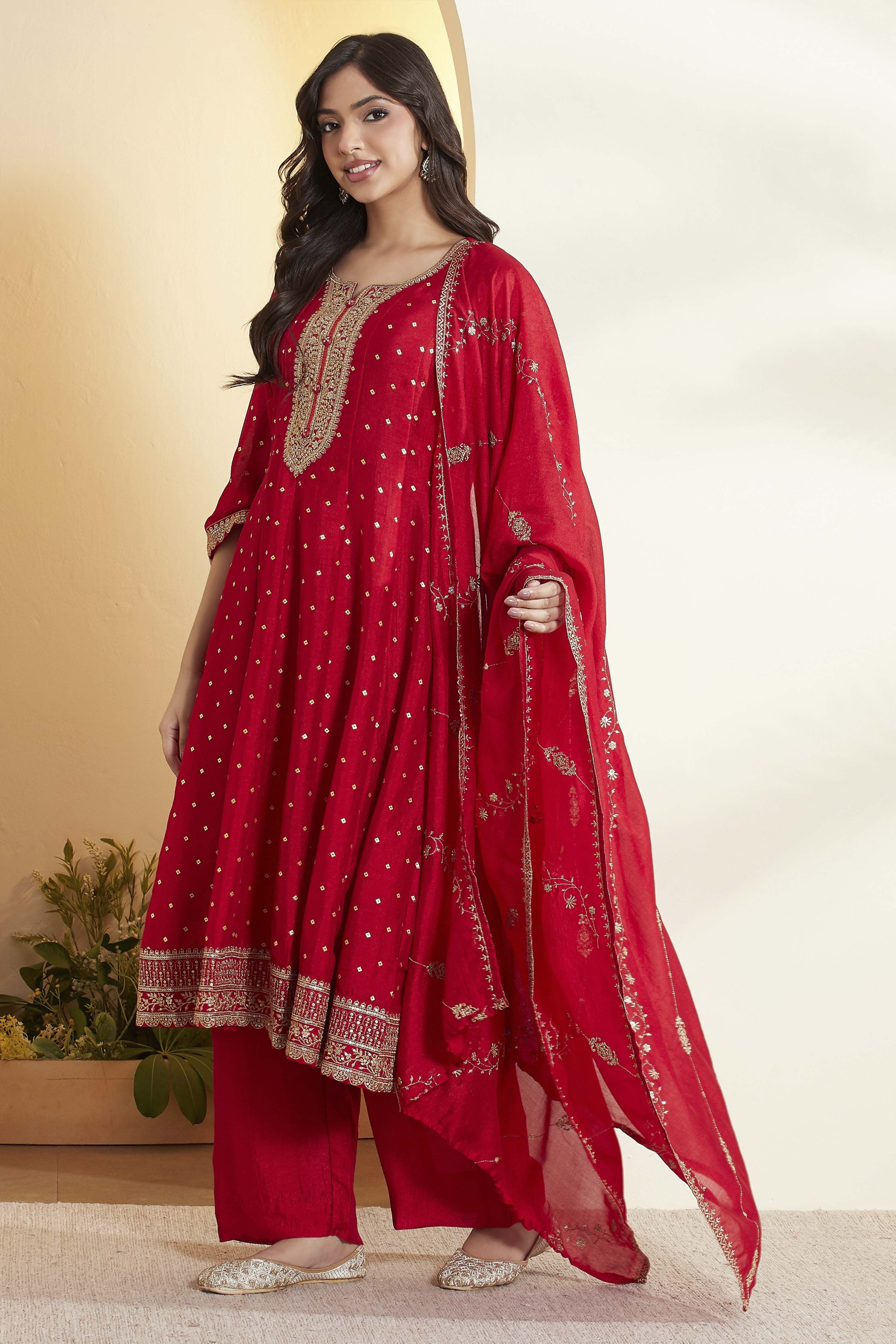 Blue Cotton Kalidar Suit Set image number 4