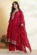 Blue Cotton Kalidar Suit Set image number 4