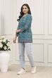 Blue Polyester Printed Straight Kurti image number 2