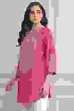 Pink Printed Short Kurta image number 2