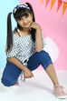Blue Cotton Printed Short Top image number 0