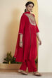 Black Viscose Rayon Yoke Design Straight Kurta Set image number 5