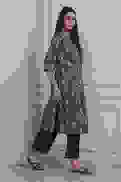 Blue Cotton Printed Straight Kurta image number 4