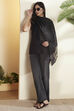 Black Mulberry Silk Bandhani Printed Stole