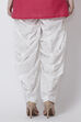 Off White Cotton Solid Salwar image number 4