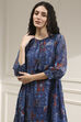 Blue Asymmetric Printed Co-ord Set image number 1