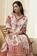 Ecru Cotton Printed Anarkali Suit Set image number 7