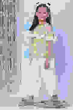 Lime Green Relaxed Printed Top image number 5