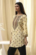Beige Viscose Printed Straight  Short Kurta image number 2