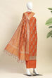 Red Chanderi  Unstitched Suit Set image number 4