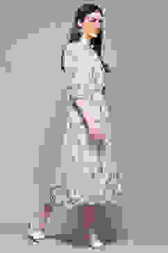 White Polyester Tiered Dress image number 4