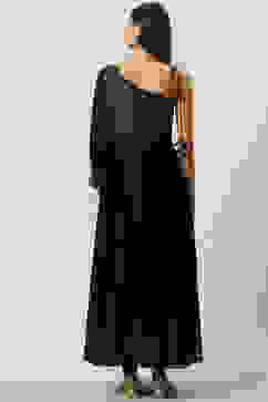 Black Art Silk Flared 2 Piece Set image number 4