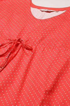 Blush Pink Cotton Printed Nightwear image number 1