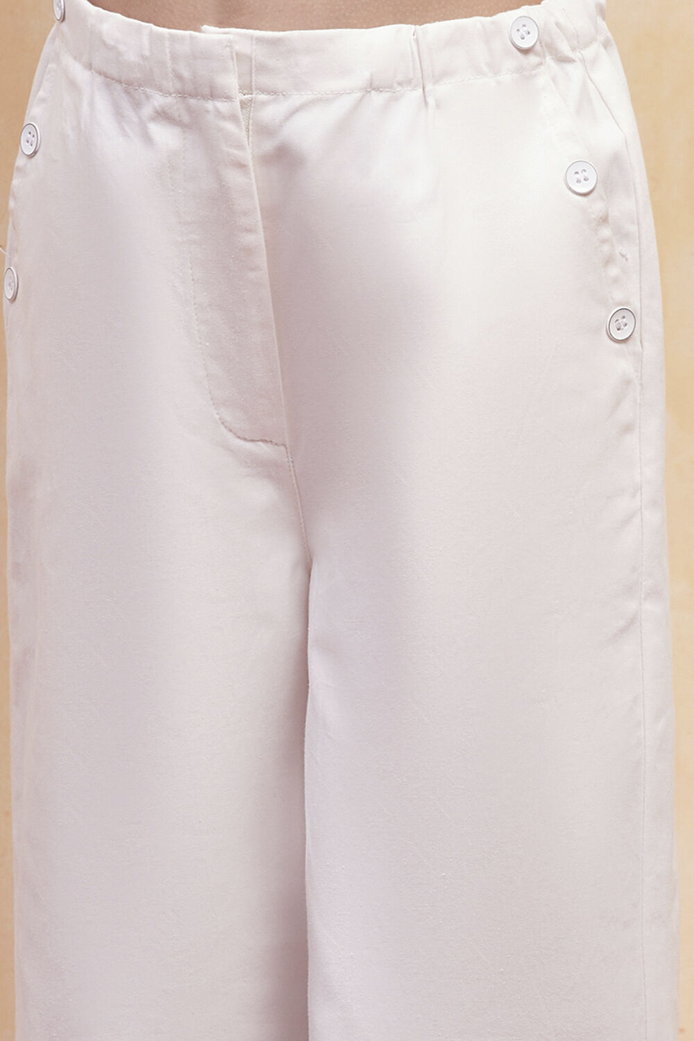 White Cotton Floral Printed Top and Pant Set image number 2