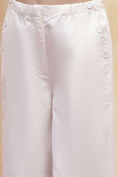 White Cotton Floral Printed Top and Pant Set image number 2