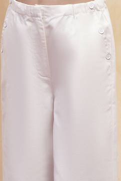 White Cotton Floral Printed Top and Pant Set image number 2