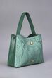 Green PU Tote Bag image number 3