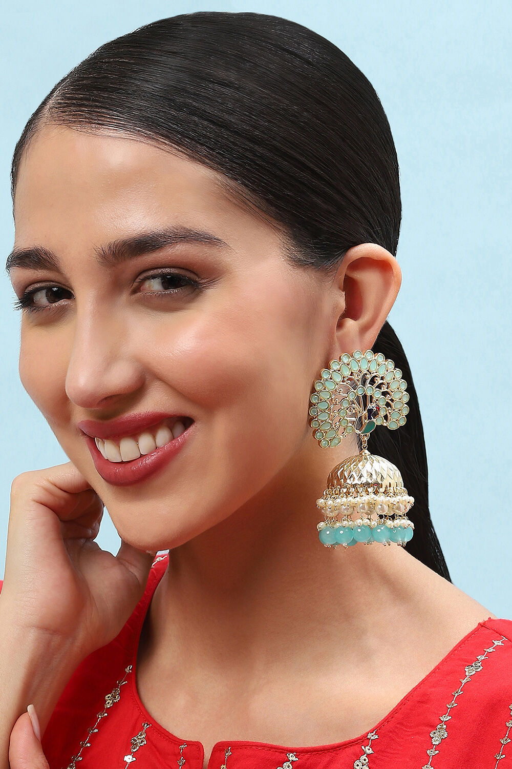 Blue Brass Earrings image number 1