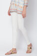 White Cotton Blend Dyed Churidar image number 0