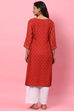 Mustard Straight Rayon Kurta image number 4