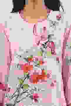 Pink Cotton Straight Suit Set image number 1