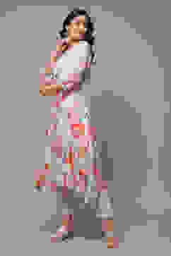 Ecru Rayon Straight Printed Kurta image number 3