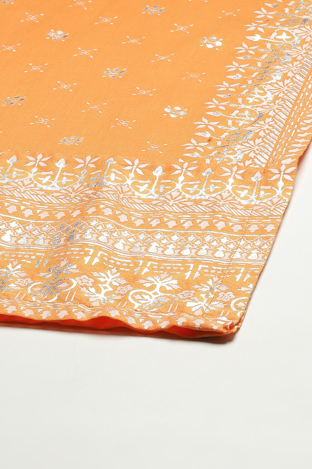 Orange Cotton Straight Kurta Palazzo Suit Set image number 2