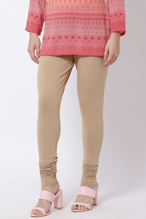 Fuschia Cotton Blend Solid Churidar image number 2
