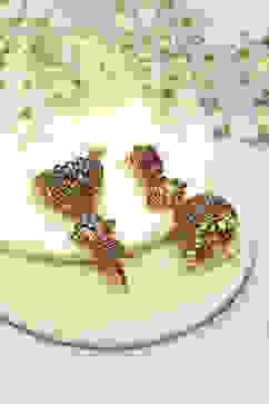 Gold Pink Brass Earrings image number 0