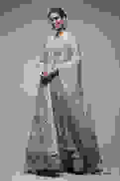 Mint Nylon Anarkali Lehenga Set image number 3