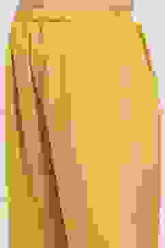 Yellow Silk Blend Printed Unstitched Suit Set image number 3